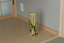 愛知県D邸に設置した黄瀬戸の陶の灯りの写真です